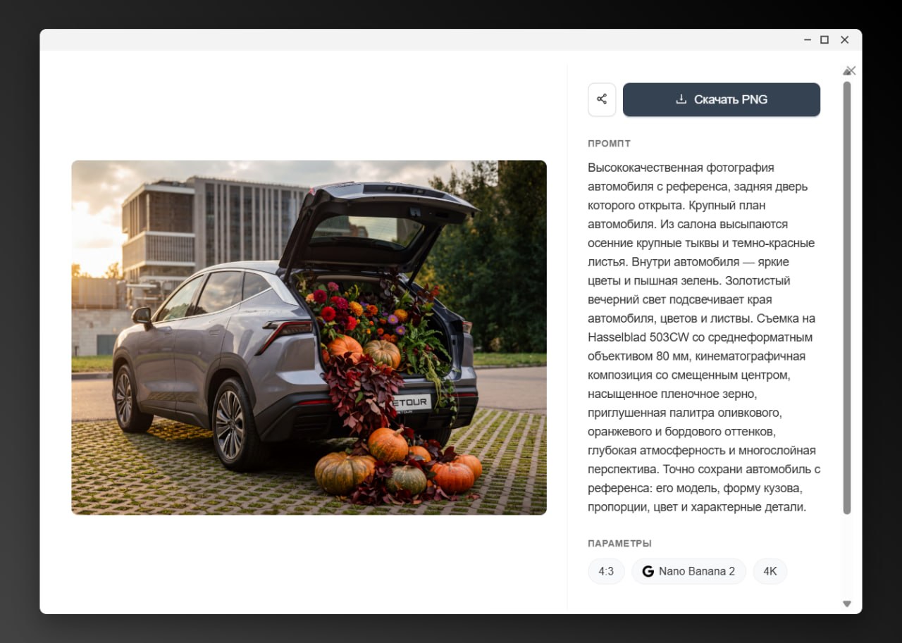⭐️ Промпт для эффектной рекламы Эффектный кадр в стильной обработке с сочными цветами. Мы...